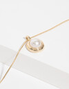 Cadena Corta con Dije Perlas Collar Con Perla - Dorado
