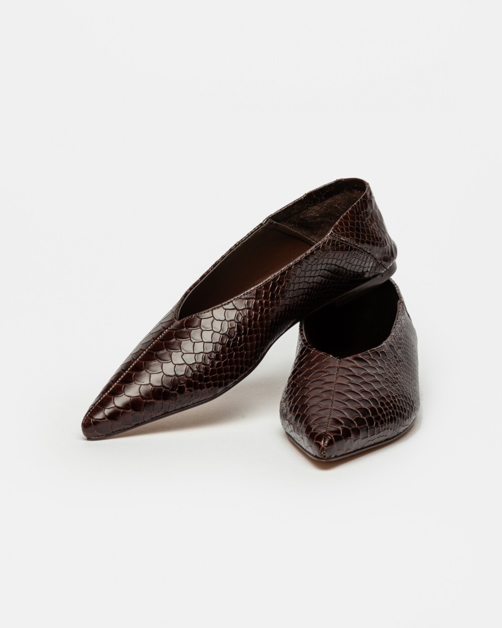 Ballerina Berta En Cuero Snake Print Marron