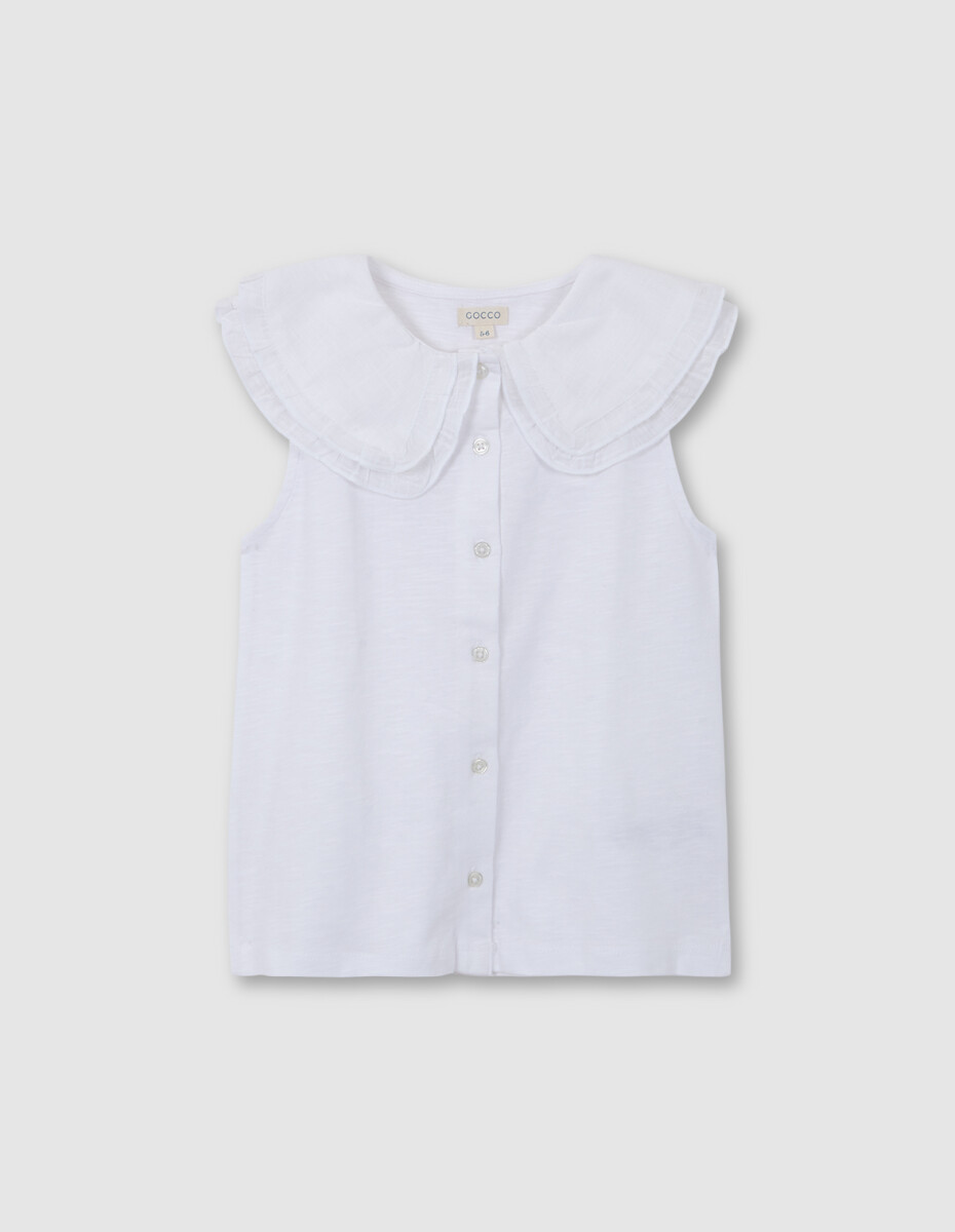 Camiseta Con Cuello - Blanco 