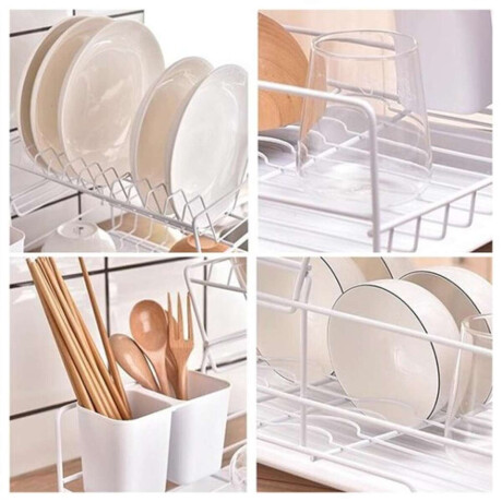 Escurridor De Metal De Dos Pisos Blanco