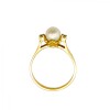 Anillo Solitario-Oro bajo-Perla española y Zirconia-AN8170 conperla