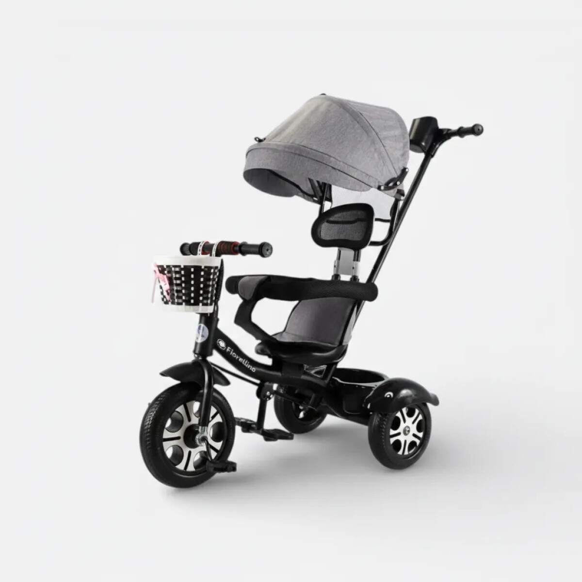 Triciclo 360° Fiorellino Giratorio Ajustable Barra Seguridad - Negro 