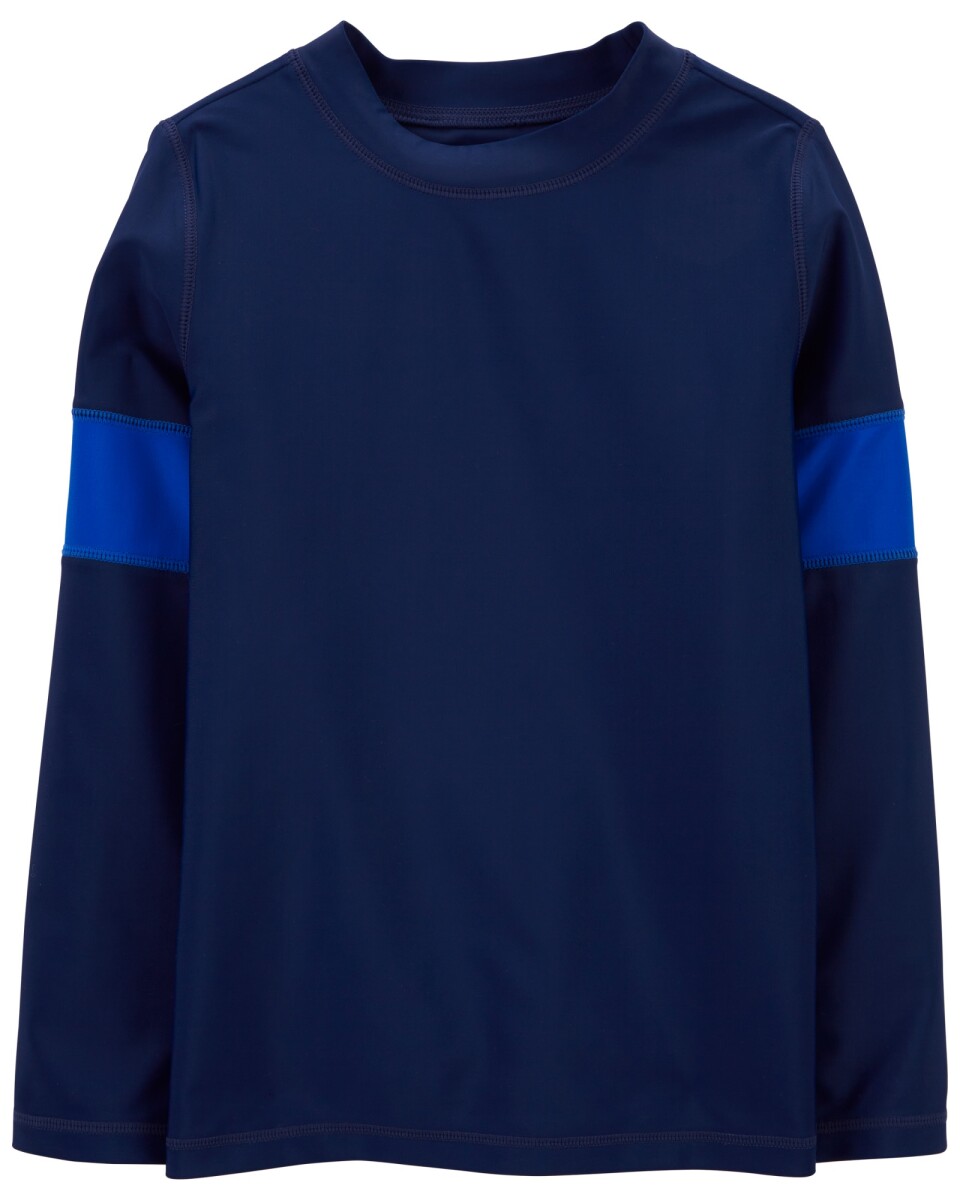 Remera de baño manga larga con protección UPF 50+, azul 