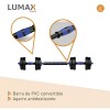 Set 2 Mancuernas Lumax + Barra 2 En 1 + 20kg Discos Pesas Azul