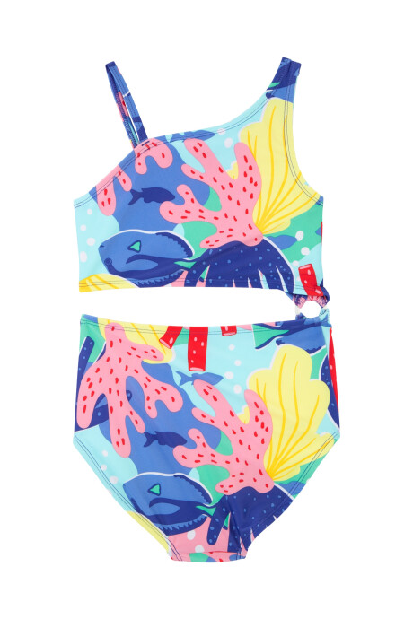 Malla de baño una pieza con protección UPF 50+ diseño coral Sin color