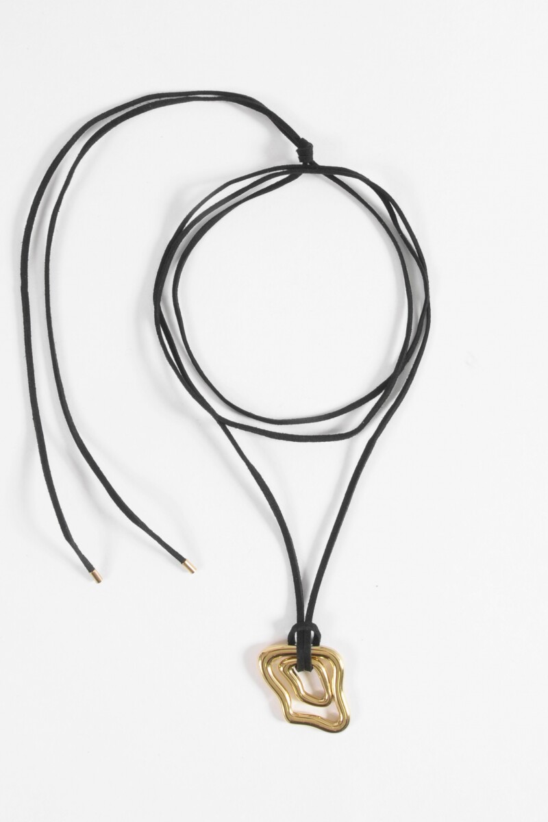 Collar cord dije irregular acero dorado