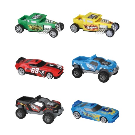 Auto a fricción Hot Wheels Pull Back Racers 13cm AUTO AZUL