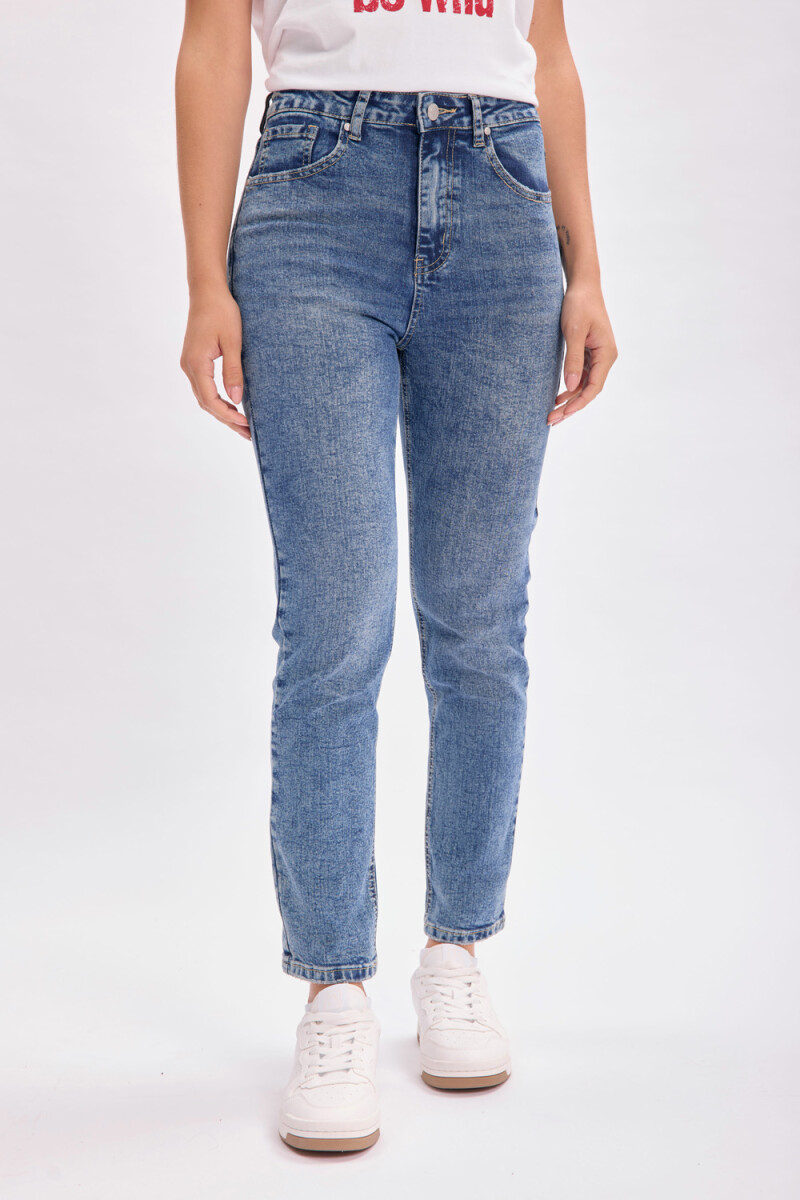 Pantalón jean recto Azul Medio