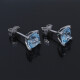Caravanas oro 18k blanco , topacio azul y brillantes Caravanas oro 18k blanco , topacio azul y brillantes
