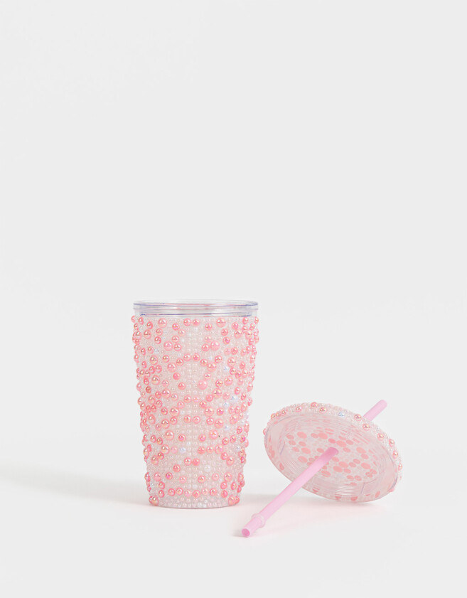 Accesorios Cocina Vaso Con Perlas - Rosa Claro