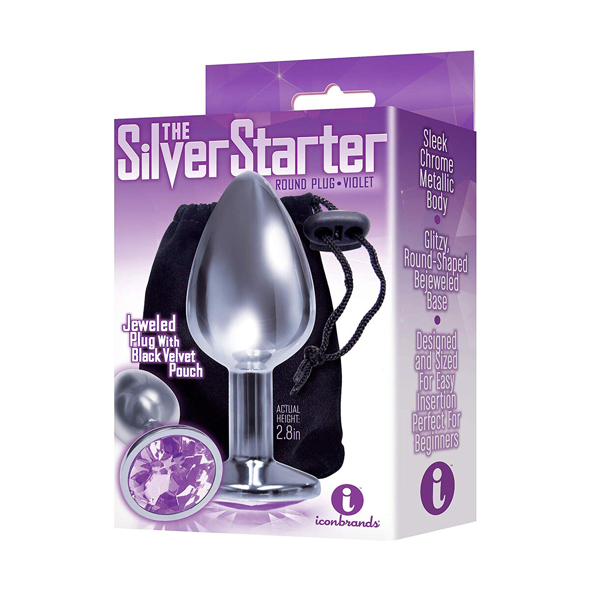 Silver Starter Jeweled Plug Metálico Violeta 