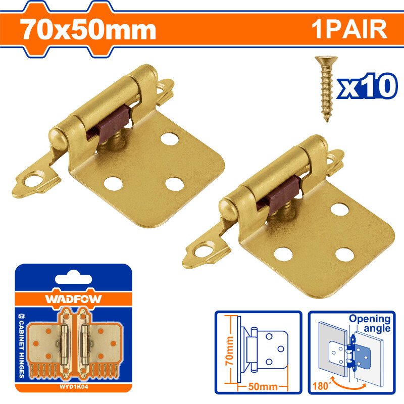 PAR BISAGRAS GABINETE ORO 70X50 MM WADFOW WYD1K03 PAR BISAGRAS GABINETE ORO 70X50 MM WADFOW WYD1K03