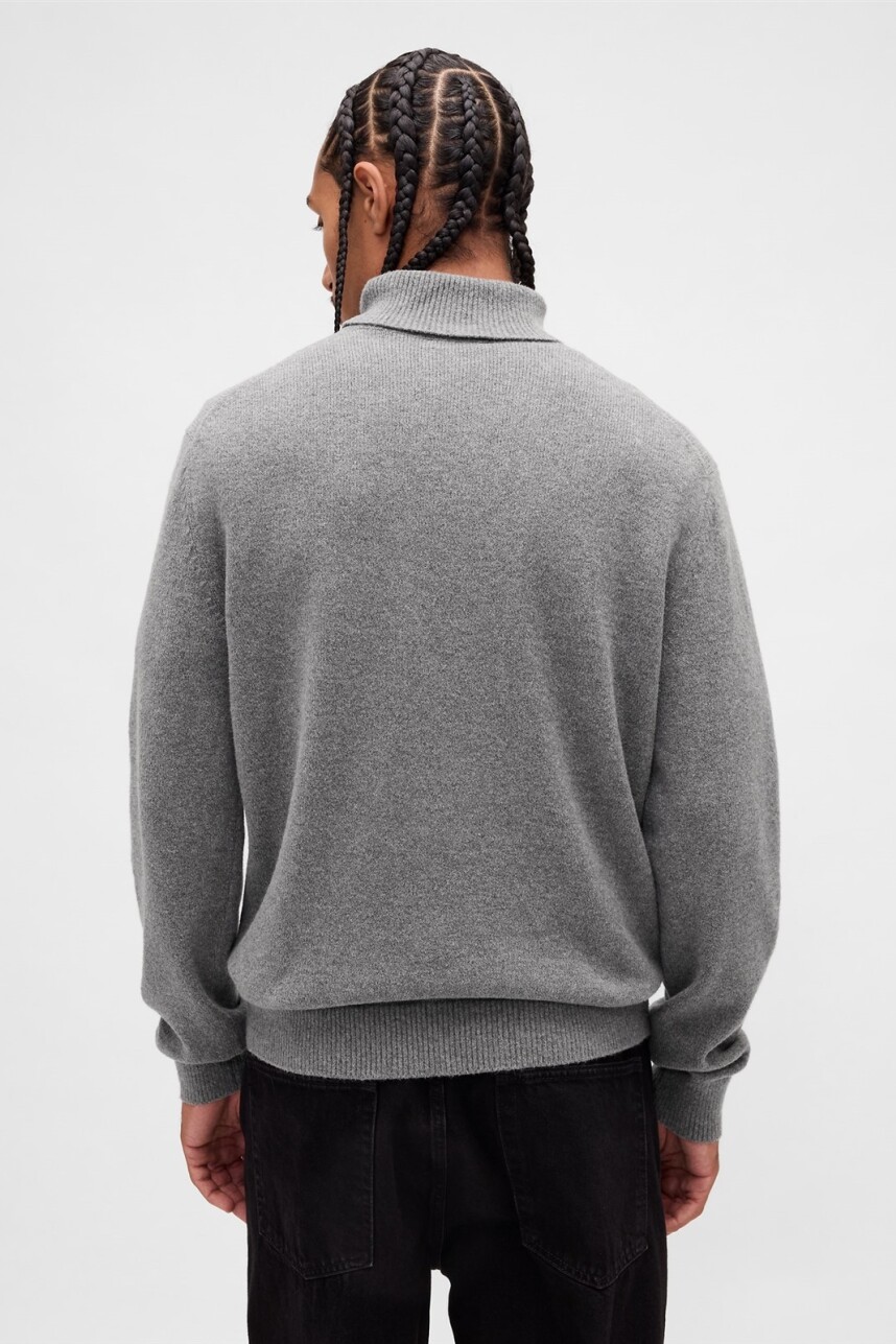 Buzo Polera Cashsoft Hombre B50 Charcoal Heather