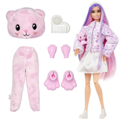 Muñeca Barbie Cutie Reveal Con Disfraz + Accesorios Barbie Oso Rosa