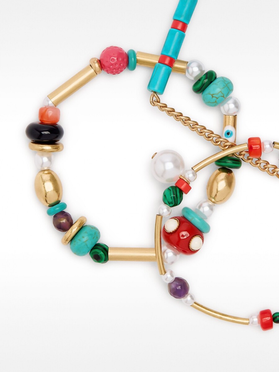 Set De Pulseras Elásticas Multicolores multicolor