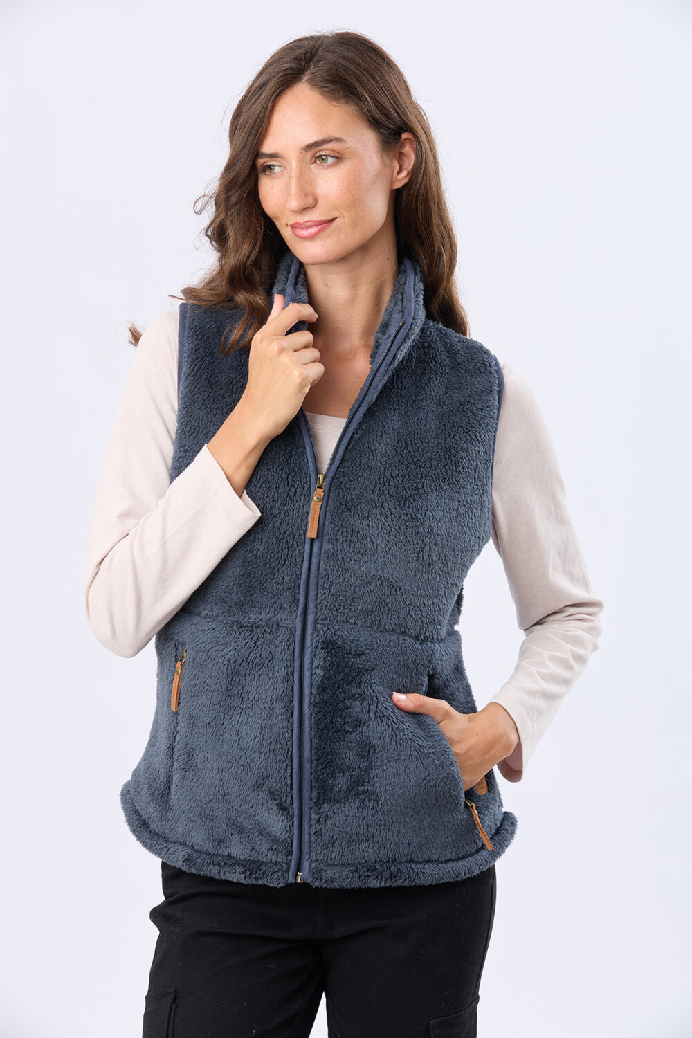 CHALECO SHERPA SUAVE Azul