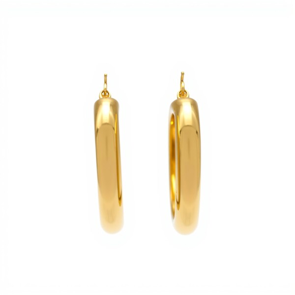 Caravanas aros de oro inflados- Oro bajo - Sin piedra- CA8035 sinpiedra