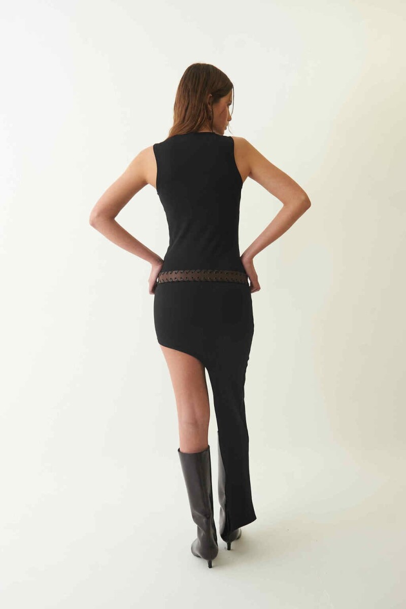 Vestido Leblon Asimetrico Negro