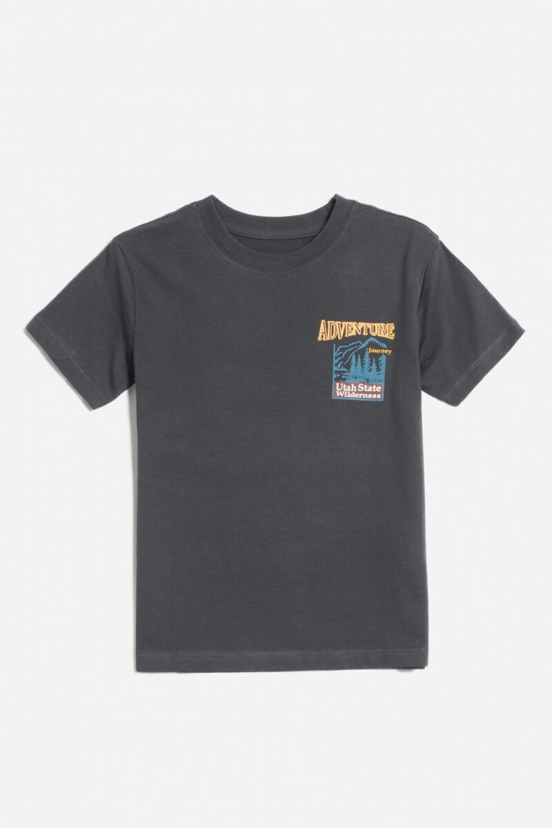 T-shirt estampa Adventure - Negro 