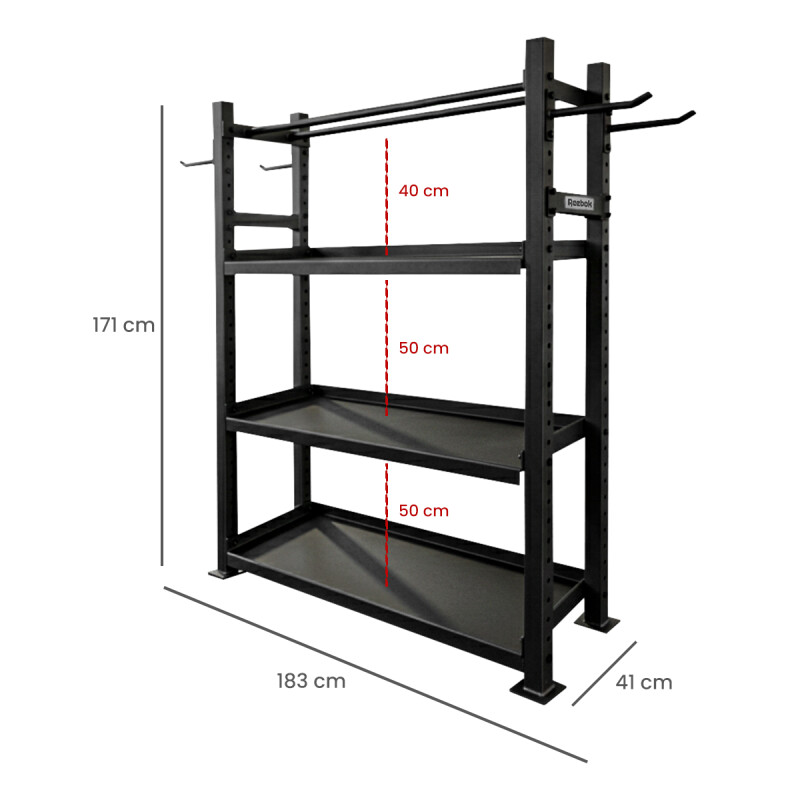 Rack Multifuncional para Accesorios de Gimnasio Reebok Rack Multifuncional Para Accesorios De Gimnasio Reebok