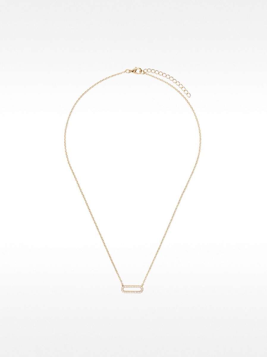 Collar Corto Con Circonitas - dorado 