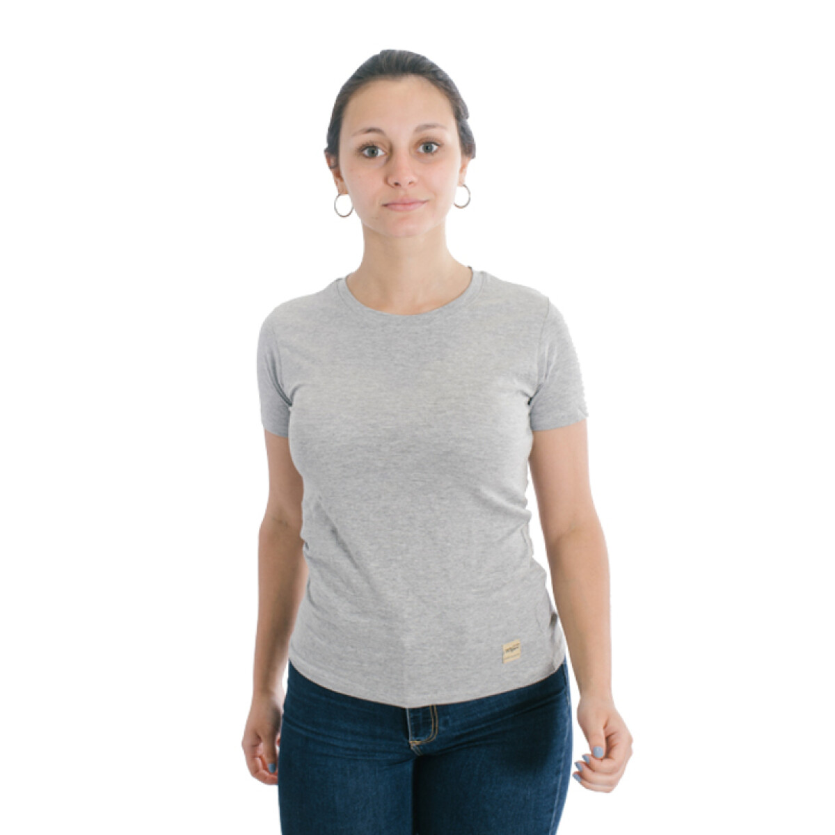 Muvem Ladies Plain Crew Neck T-Shirt - Gris 