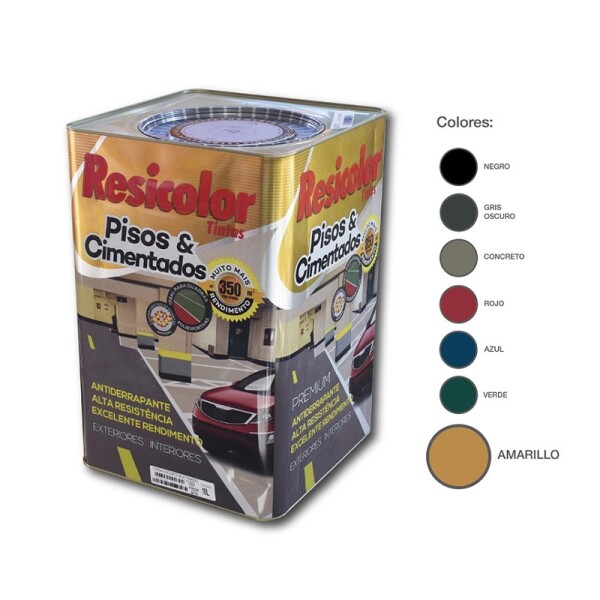 PINTURA PISO AMARILLO DEMARC ACET.18 lts Pintura Piso Amarillo Demarc Acet.18 Lts