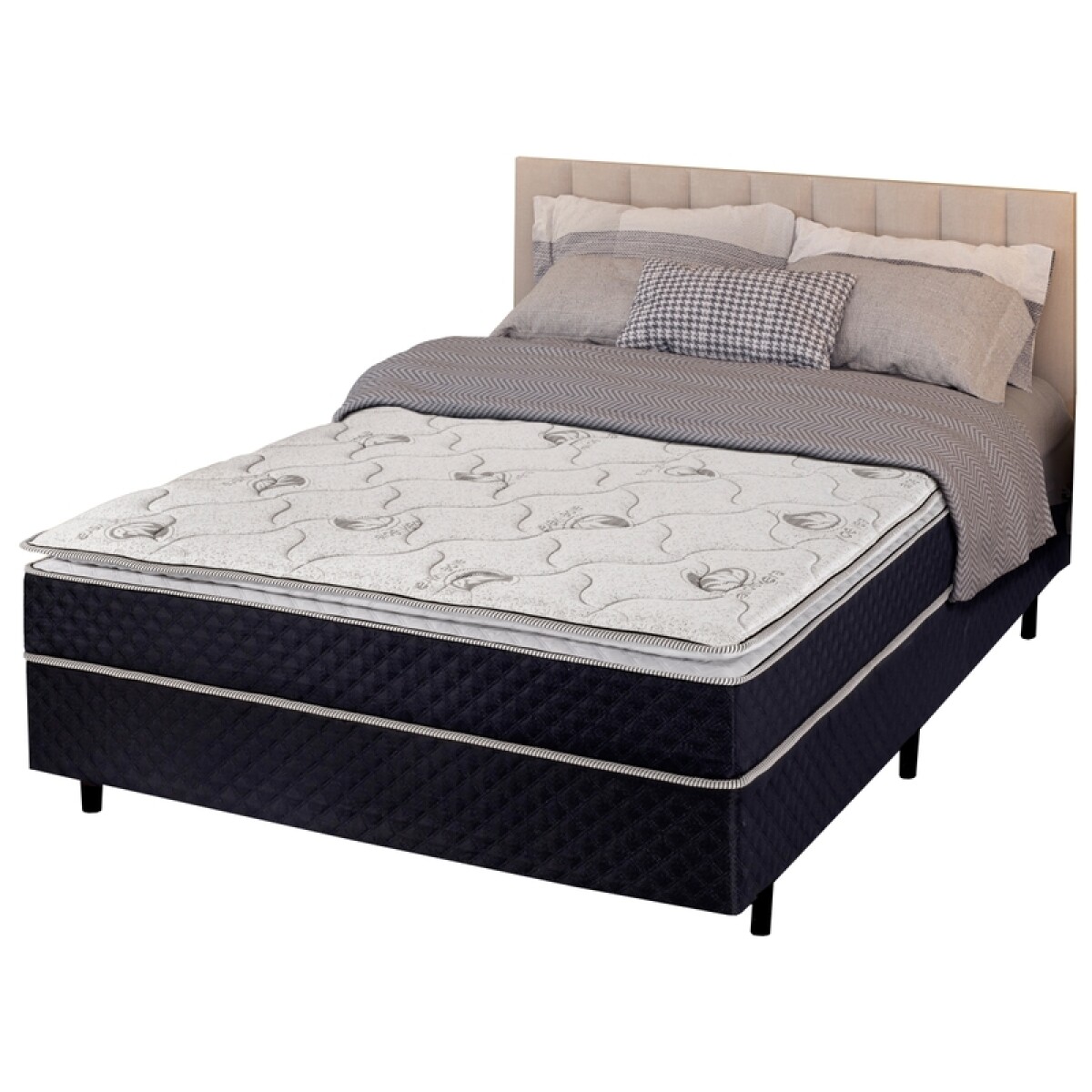 Sommier ATENAS - 2 Plazas - Espuma EPS y Pillow Top - 140x190x64 130K 