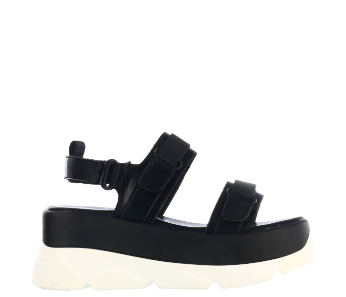 Sandalia SAONA con velcros y plataforma bicolor Black