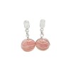 Caravanas colgante circulo-Plata 925-Piedra Rodocrosita -CA3383 Conpiedra