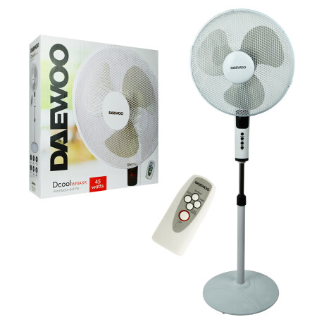 VENTILADOR DAEWOO 45W C/PIE CONTROL REMOTO OSCILANTE 3 VEL 40CM DCOOL1690AXK VENTILADOR DAEWOO 45W C/PIE CONTROL REMOTO OSCILANTE 3 VEL 40CM DCOOL1690AXK