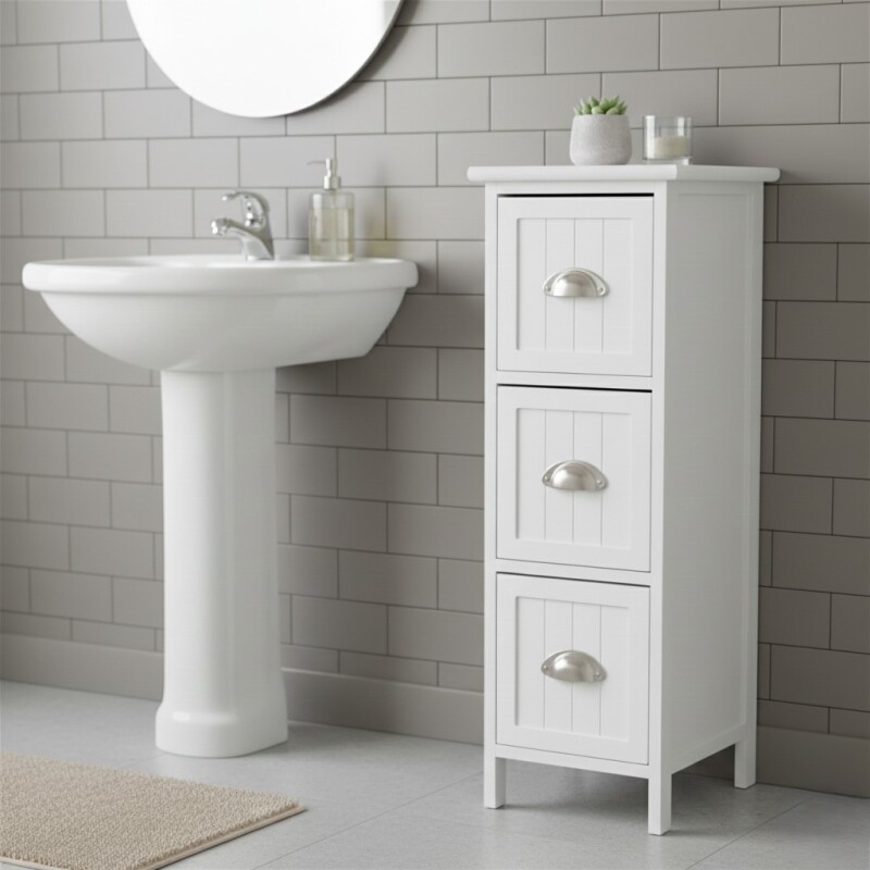 ORGANIZADOR DE MADERA BLANCO C/3 CAJONES Unica