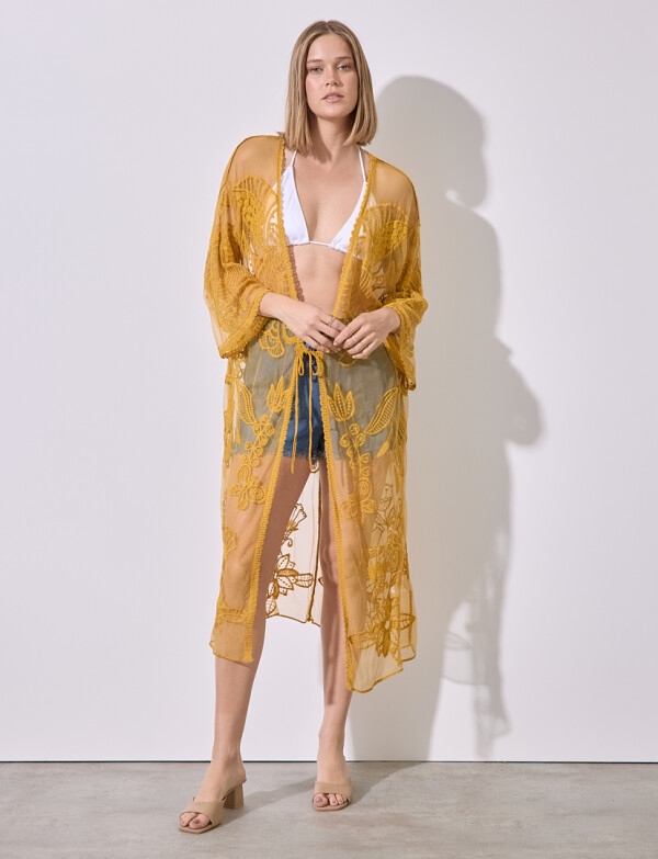 Kaftan Playa Boradado MOSTAZA