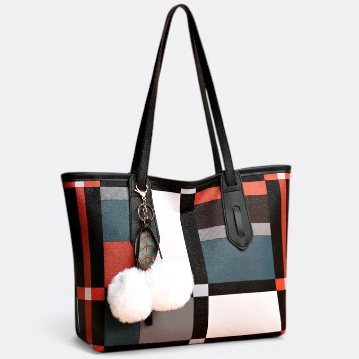 Cartera Bolso Tote Diseño Rectángulos Colores - Modelo 1 