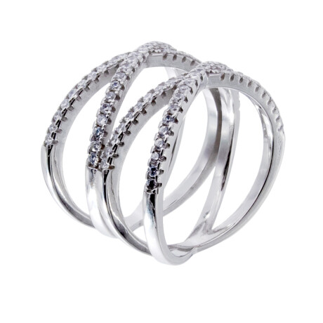Anillo Plata 925 rodinado con circonias. Anillo Plata 925 rodinado con circonias.