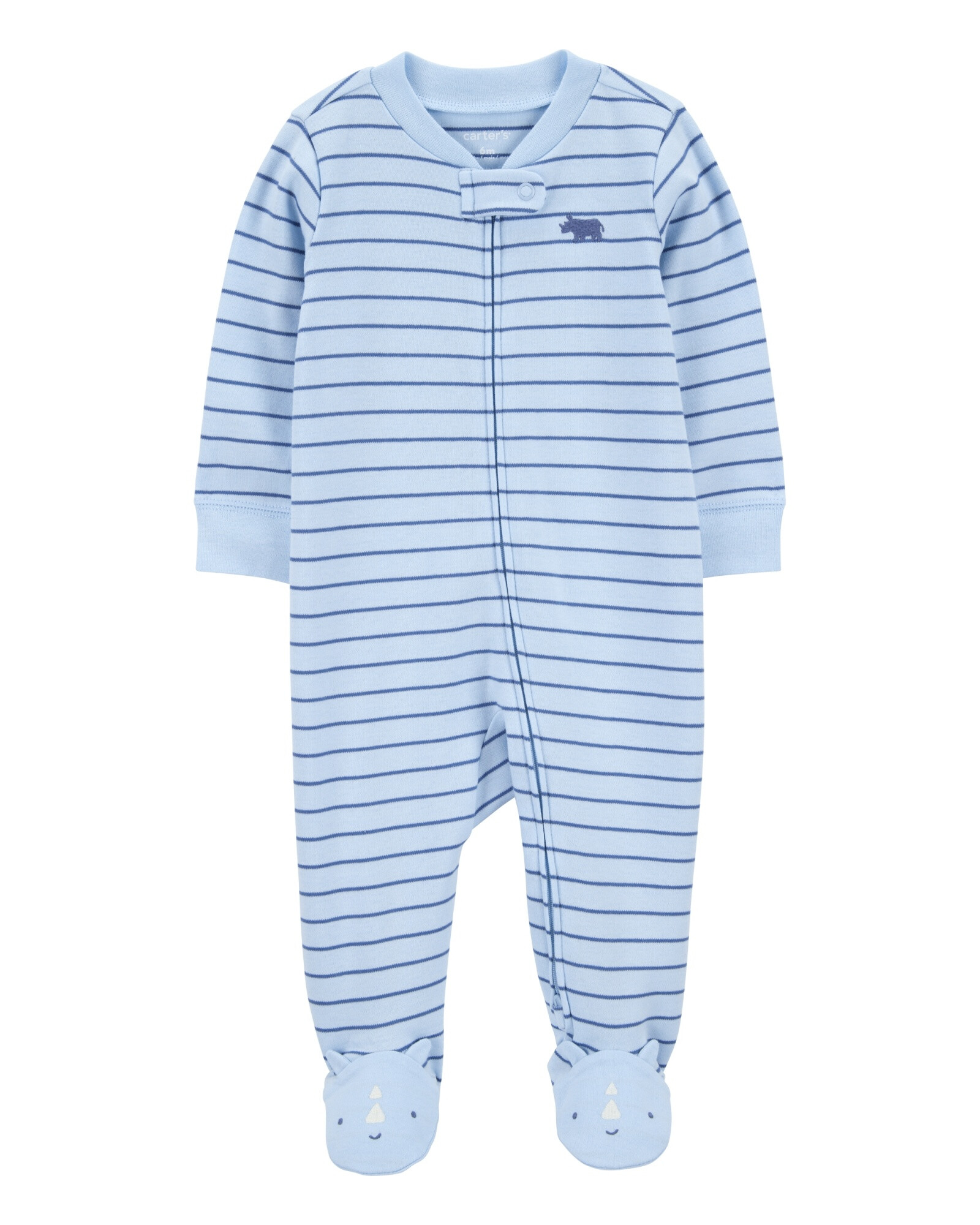 Pijama una pieza de algodón, con pie, diseño rinoceronte Pijama una pieza de algodón, con pie, diseño rinoceronte