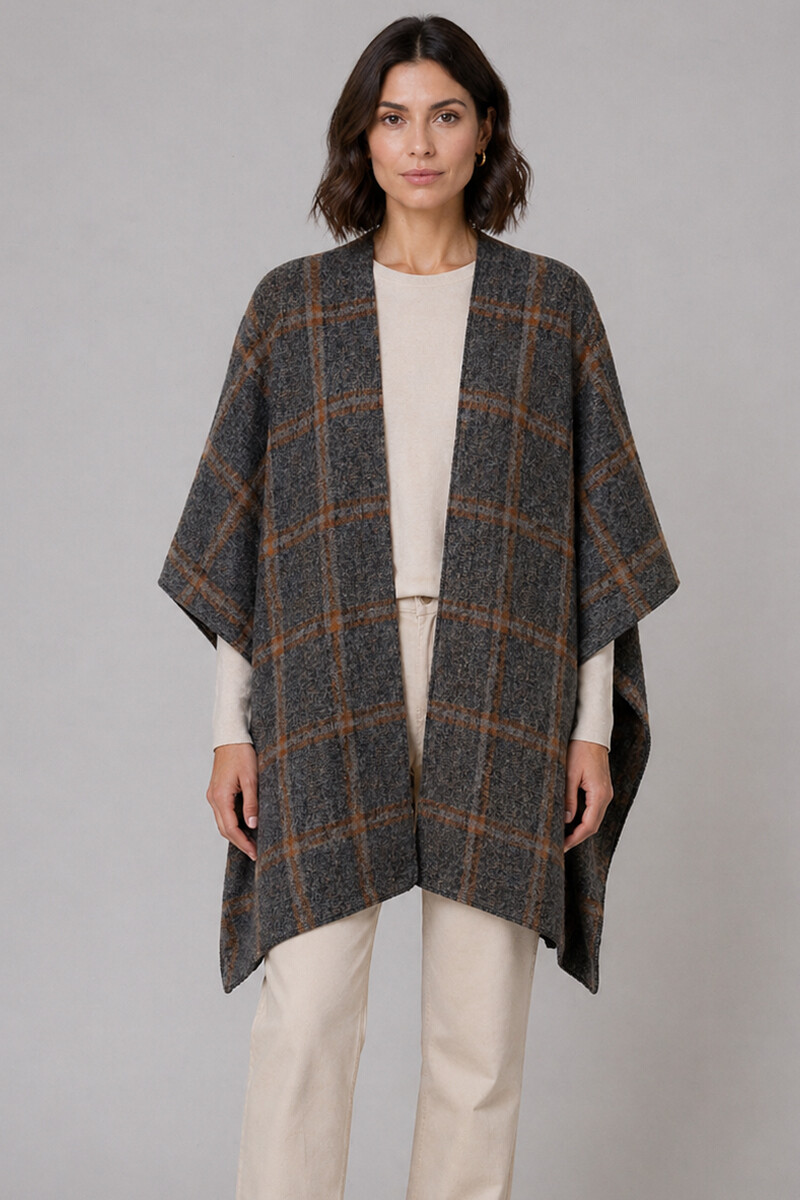 Ruana Camelia - Estampa marrón 