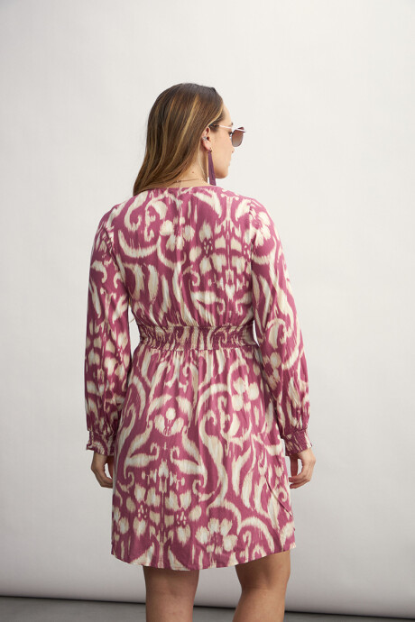 Vestido Sara Con estampa rosa