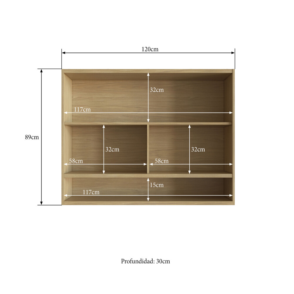 AEREO 120 CM MDF-Y-VIDRIO BLANCO FRANCINE