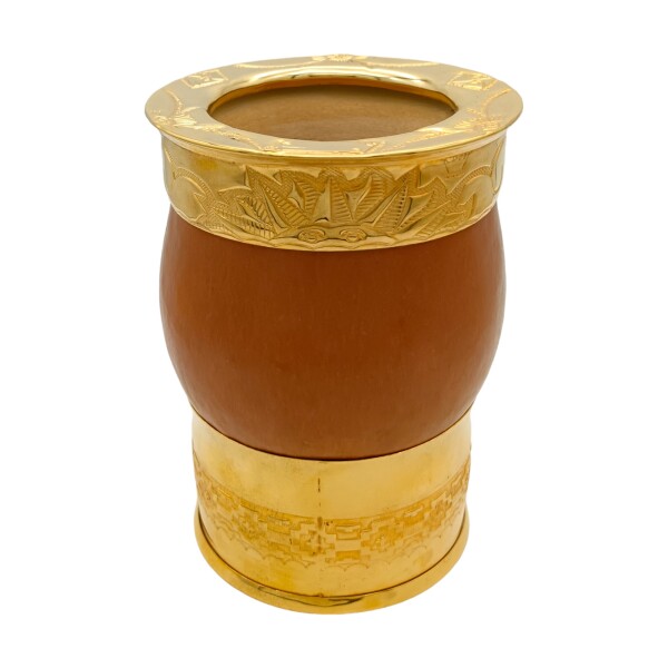 MATE IMPERIAL ALPACA BAÑADA EN ORO 48 Marrónuniforme