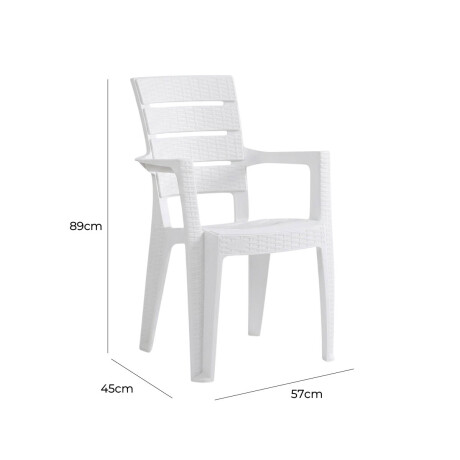 Silla Jardín Rattan Apilable UV 150kg Exterior Turca Blanco
