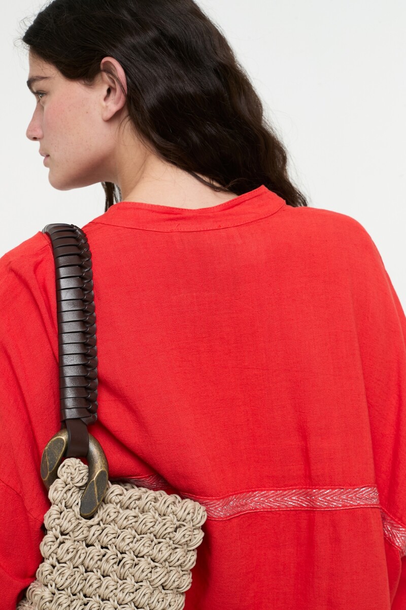 CAMISA CUELLO MAO Rojo
