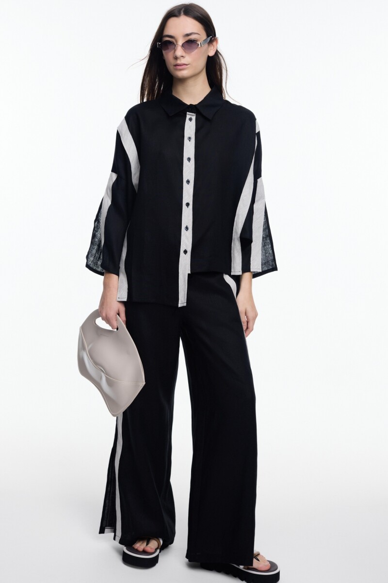 CAMISA TIRAS Negro