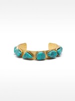 Pulsera Rígida Con Piedras azul