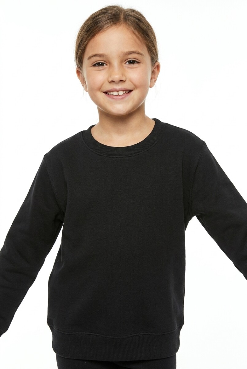 Buzo deportivo básico escote redondo - UNISEX - Negro 