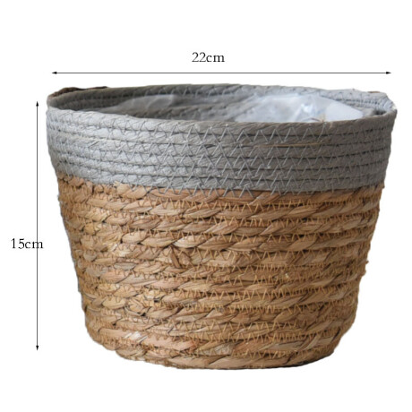 Set de 2 macetas Seagrass Gris