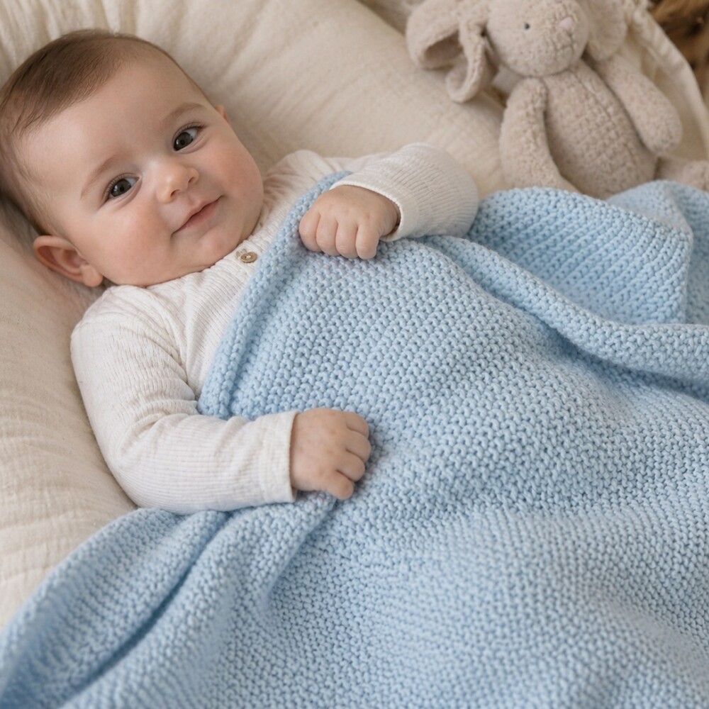 Manta rebozo hilo KIKKABOO celeste dream
