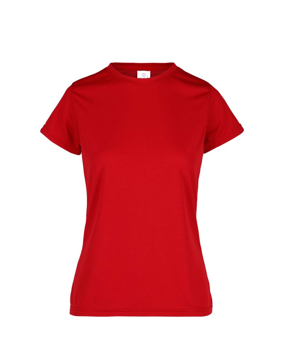 Camiseta a la base dry fit dama - Rojo 