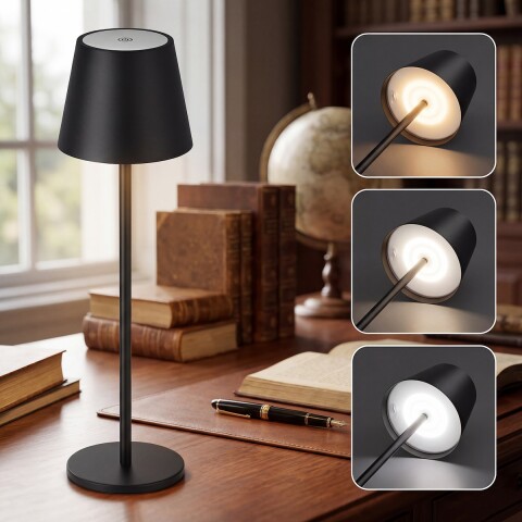 Lampara Escritorio Mesa Velador Led Recargable Inalambrica IMBACK Color Negro Lampara Escritorio Mesa Velador Led Recargable Inalambrica IMBACK Color Negro