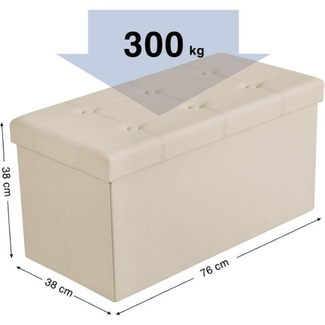 Puff Baul Houston Eco Cuero Crema